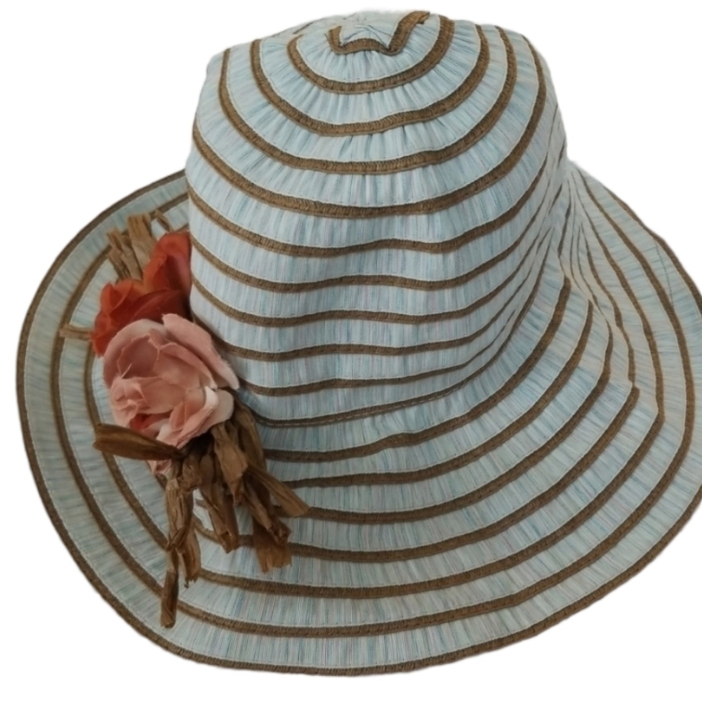 Something Special Ribbon sun Hat with flowers
